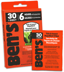 Ben's 30% Deet Bug Repellent Wipes